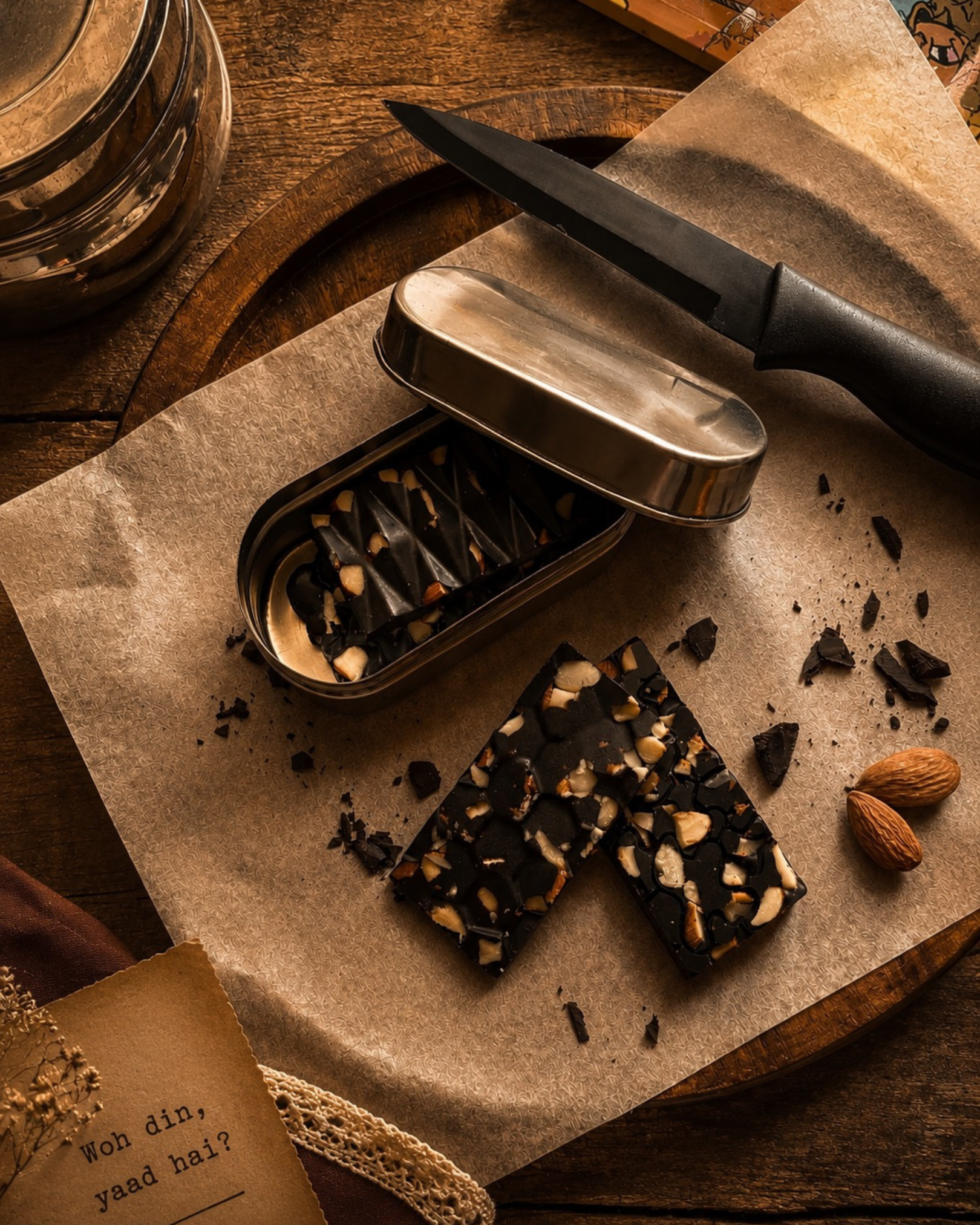 Dark Chocolate Almond Bars, fourth angle